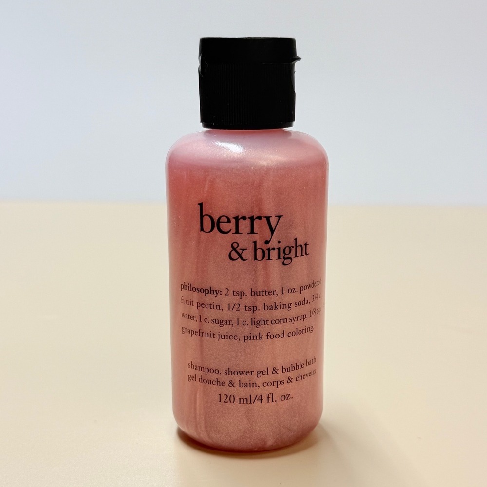 Philosophy Berry & Bright 3-in-1 Shampoo Shower Gel Bubble Bath 4oz New